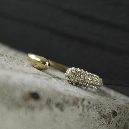 Joy Waterproof CZ Gap Ring 18K Gold Plating