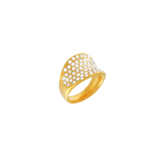 Joy Waterproof Clear Multi CZ Ring 18K Gold Plating