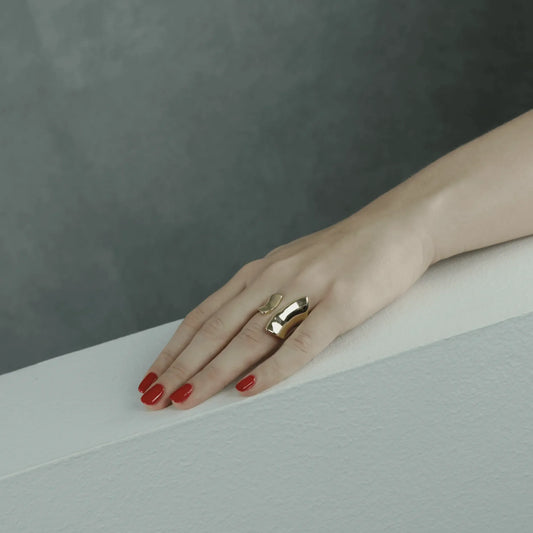 Courage Waterproof Impression Statement Ring 18K Gold Plating